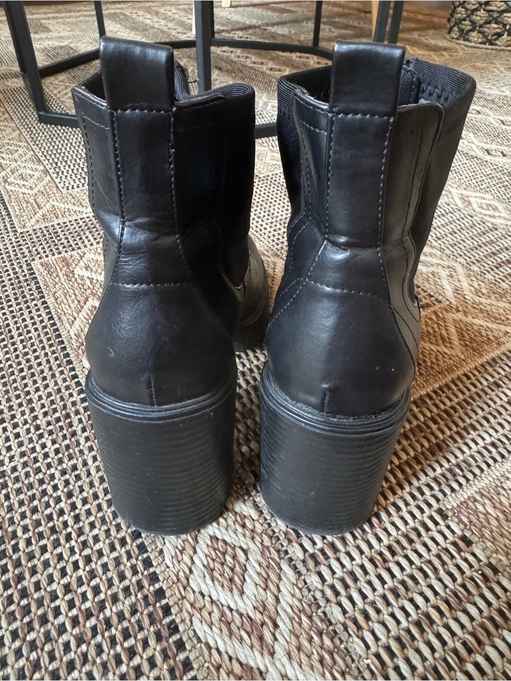 MADDEN GIRL Truffle Black Platform Zipper Front Ankle Boots Size 8 - Picture 6 of 8